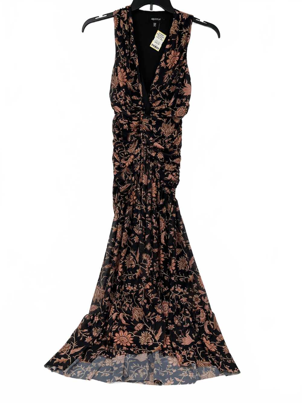 4Si3NNA Maxi Dress Floral Black | Polyester Spandex, XXS Regular